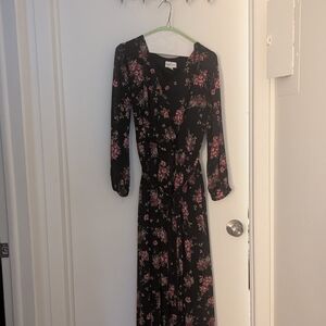 Floral Black and Pink Dress